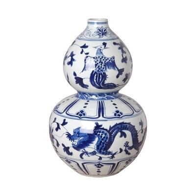 Egemen Blue/White 16.5" Indoor / Outdoor Ceramic Ginger Jar - Image 0