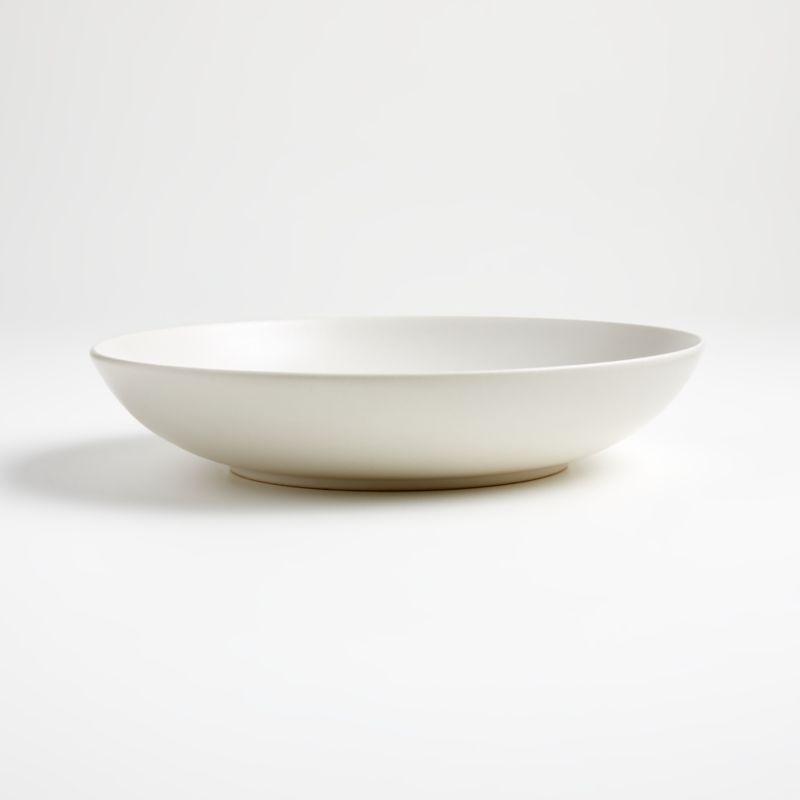 Craft 10" Linen Cream Low Bowls, Set of 8 - Image 2