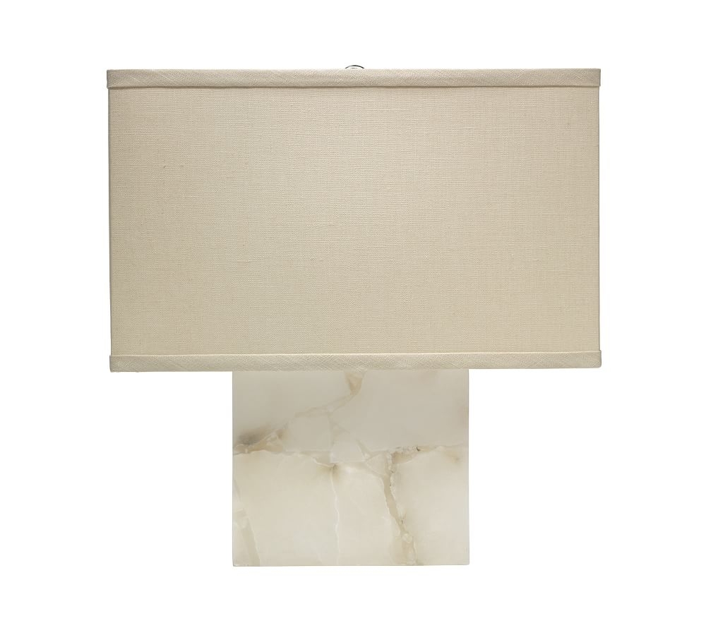 Sierra Madre Alabaster Table Lamp, Small 15.5", White - Image 0