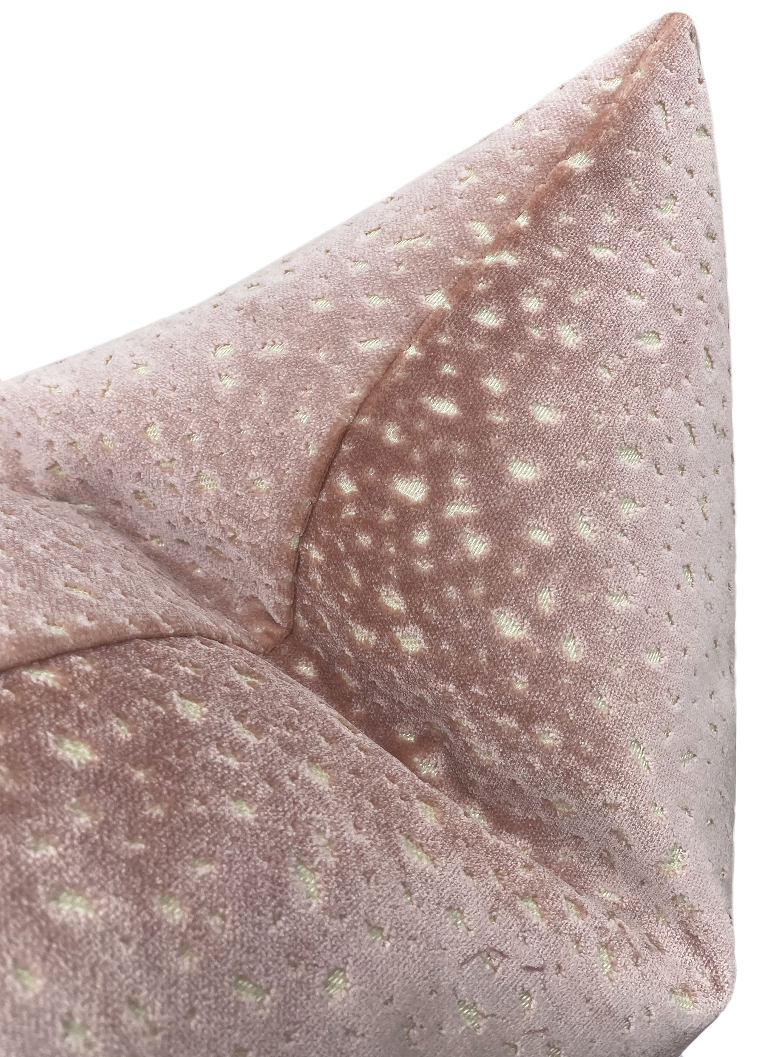 Antelope Cut Velvet Pillow Cover, Pink Peony, 18" x 18" - Image 2
