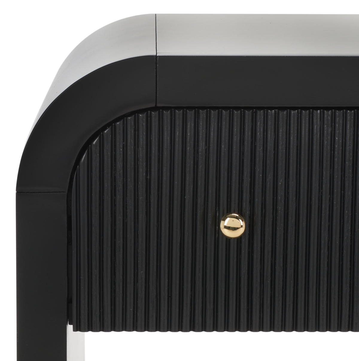 Liabella 1 Drw Curved Nightstand - Black/Gold - Image 2