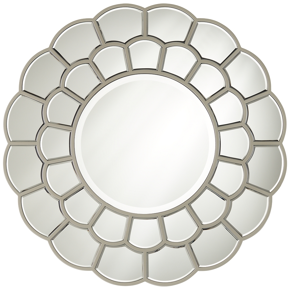 Sunshine Light Champagne 32" Round Framed Wall Mirror - Style # 89D73 - Image 0