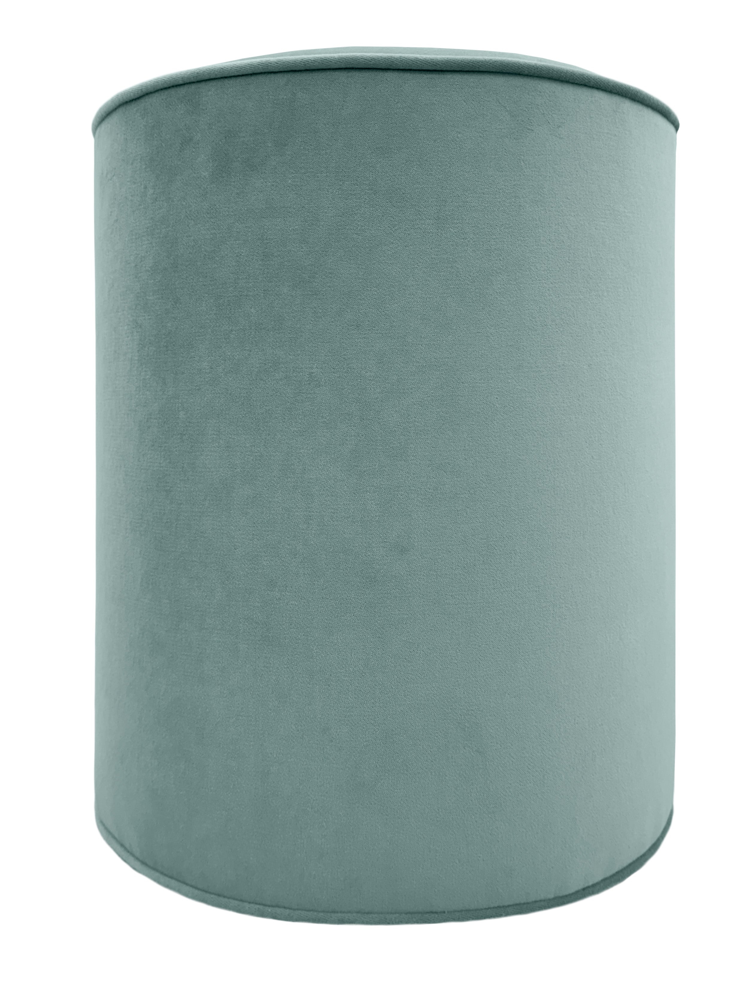 THE TIGHT ROUND OTTOMAN :: SOCIETY VELVET - BY THE YARD / Aegean - Image 1