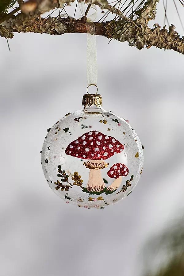 Forest Mushrooms Glass Globe Ornament - Image 0