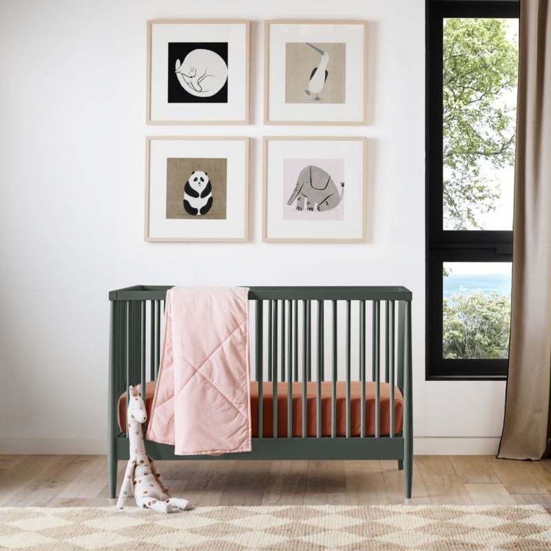 Hampshire Olive Green Wood Convertible Baby Crib - Image 5