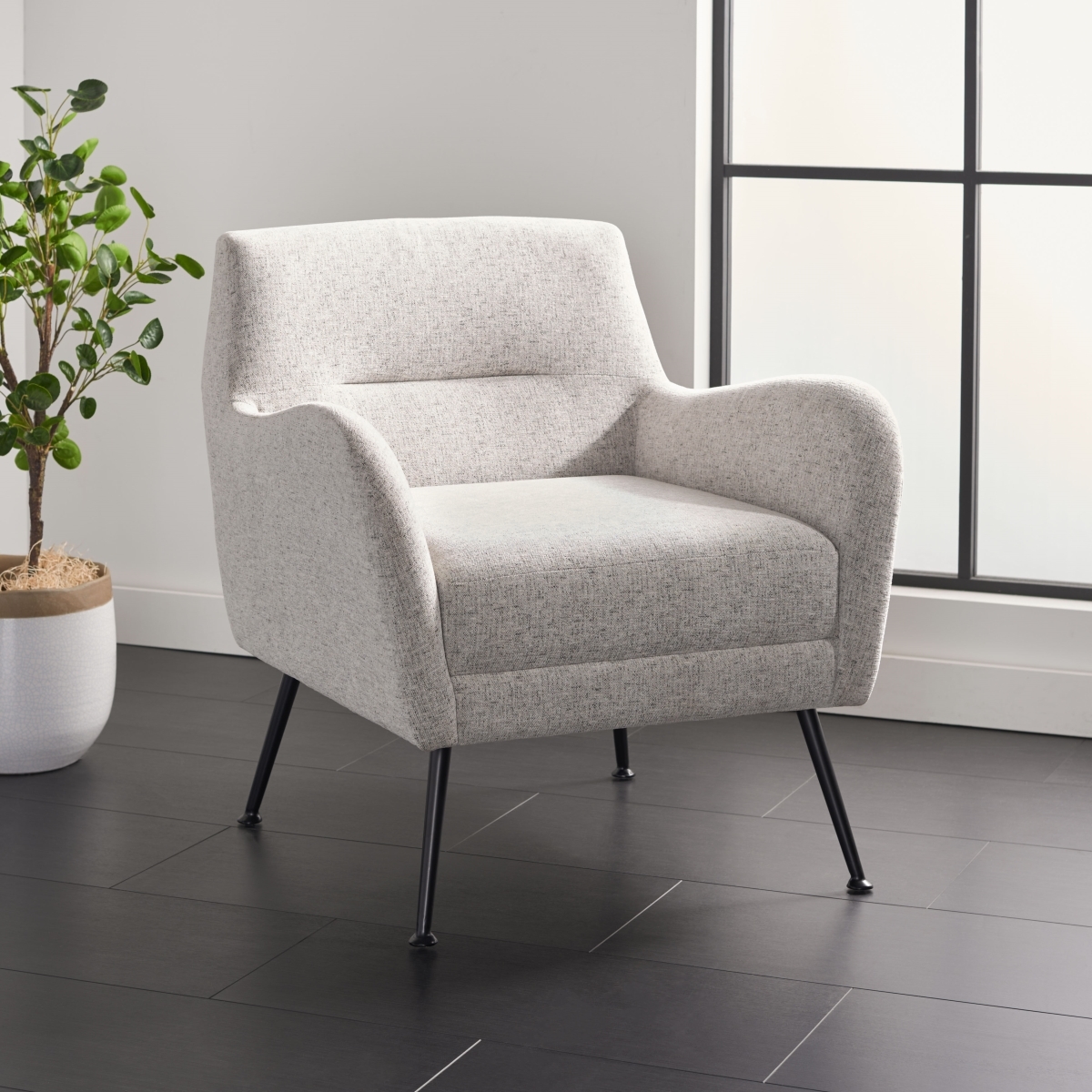 Tilbrook Arm Chair - Light Grey / Black - Safavieh - Image 1