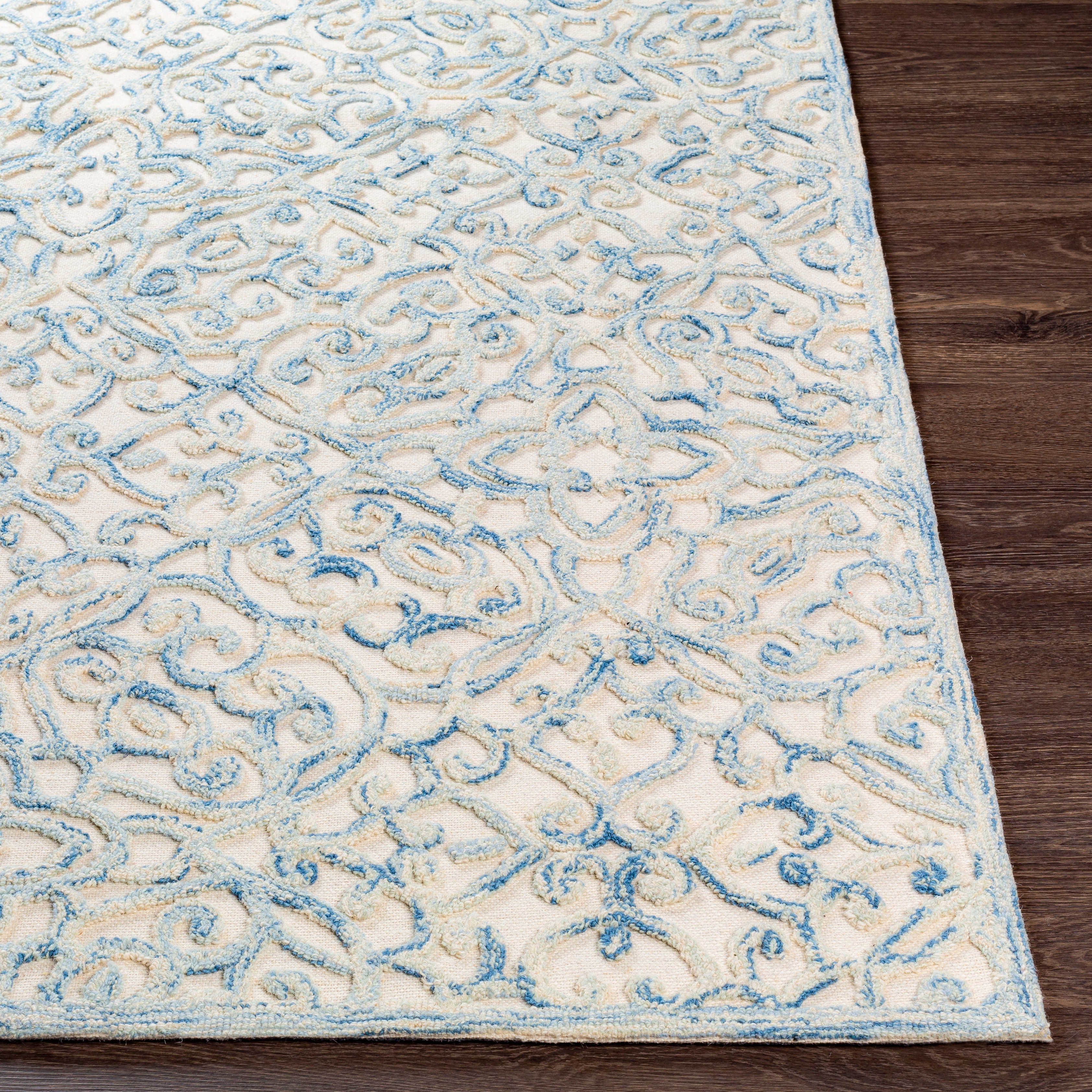 Elegance Blue Indoor 2'6" x 4' Handmade Rug - Image 2