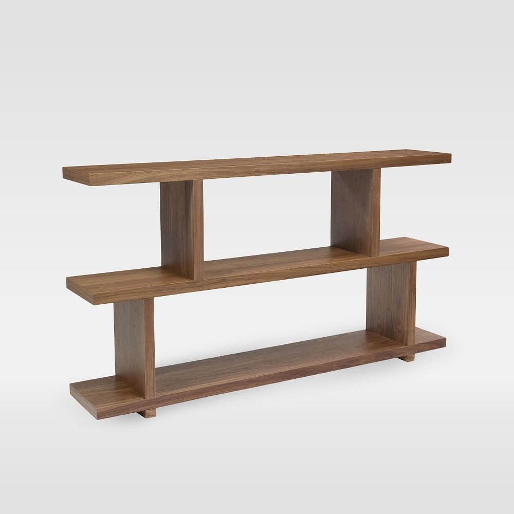Modern Staggered Shelf, Small, Walnut - Image 0