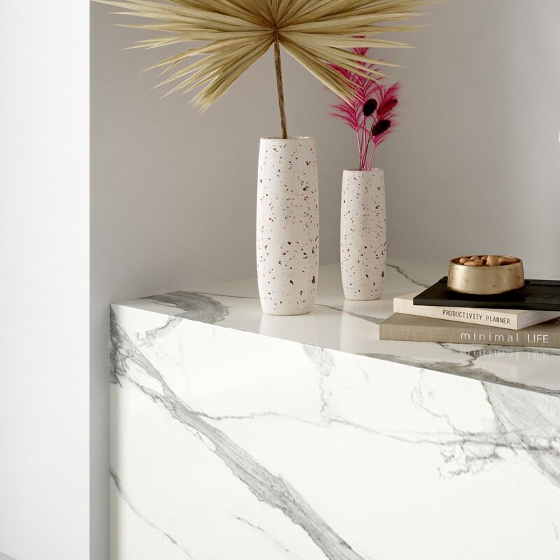 Bay White Terrazzo Concrete Table Vase - Image 1
