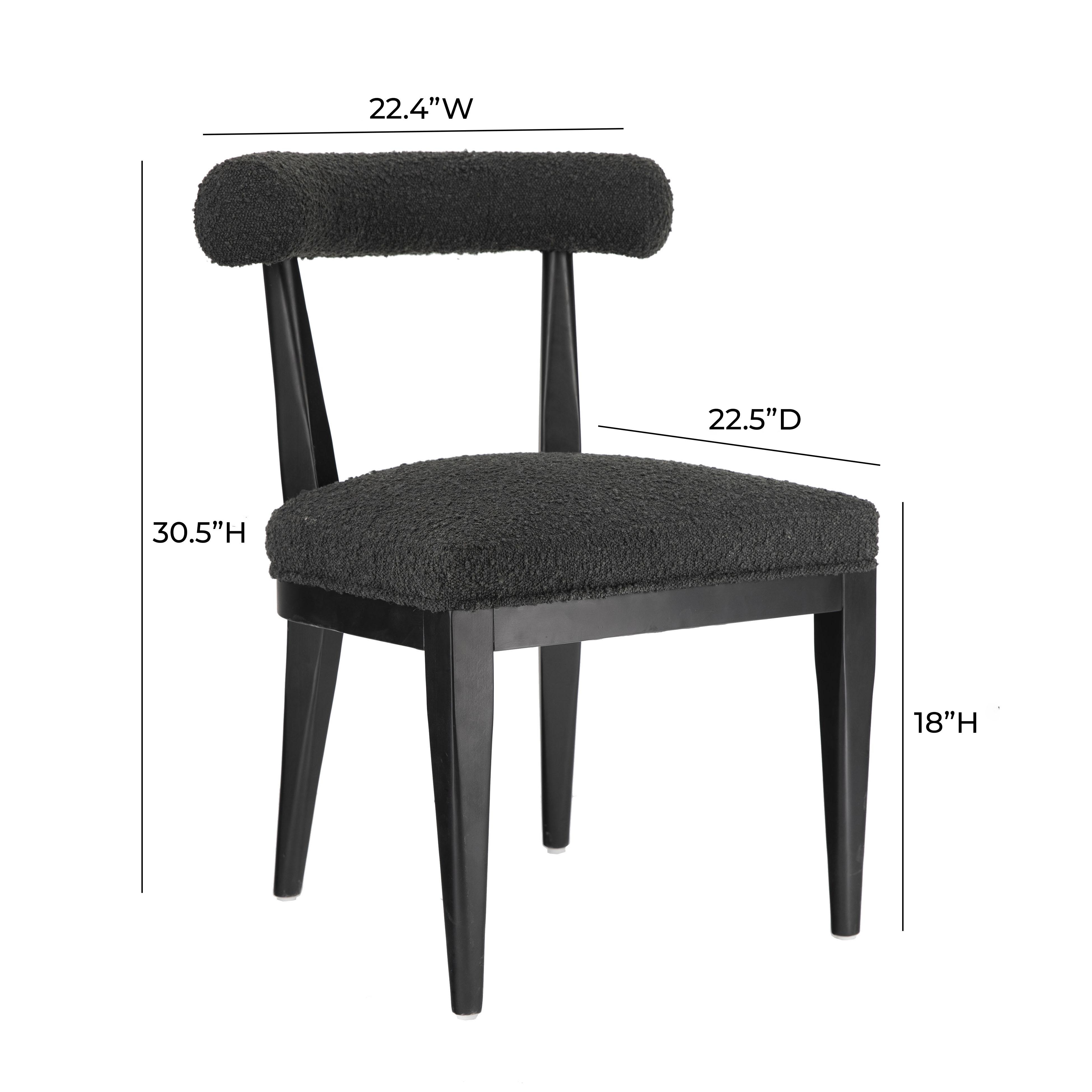 Palla Black Performance Boucle Dining Chair - Image 5