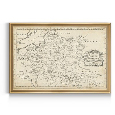Map of Poland - Picture Frame Graphic Art Print on Canvas - Image 0
