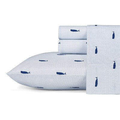Whale Stripe 200 Thread Count Percale Sheet Set - Image 0