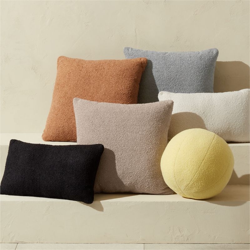 Silves Yellow Boucle Sphere Outdoor Throw Pillow 12" - Image 1