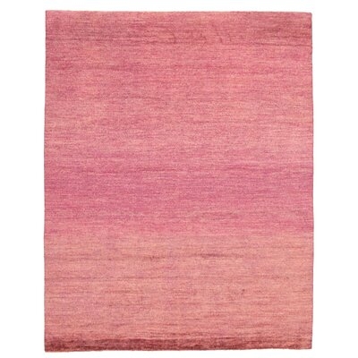 One-of-a-Kind Aureliu Hand-Knotted New Age Gabbeh Dark Pink 8'2" x 10'4" Wool Area Rug - Image 0