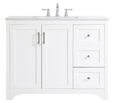 White Cedra Single Sink Vanity, 42" - Image 0