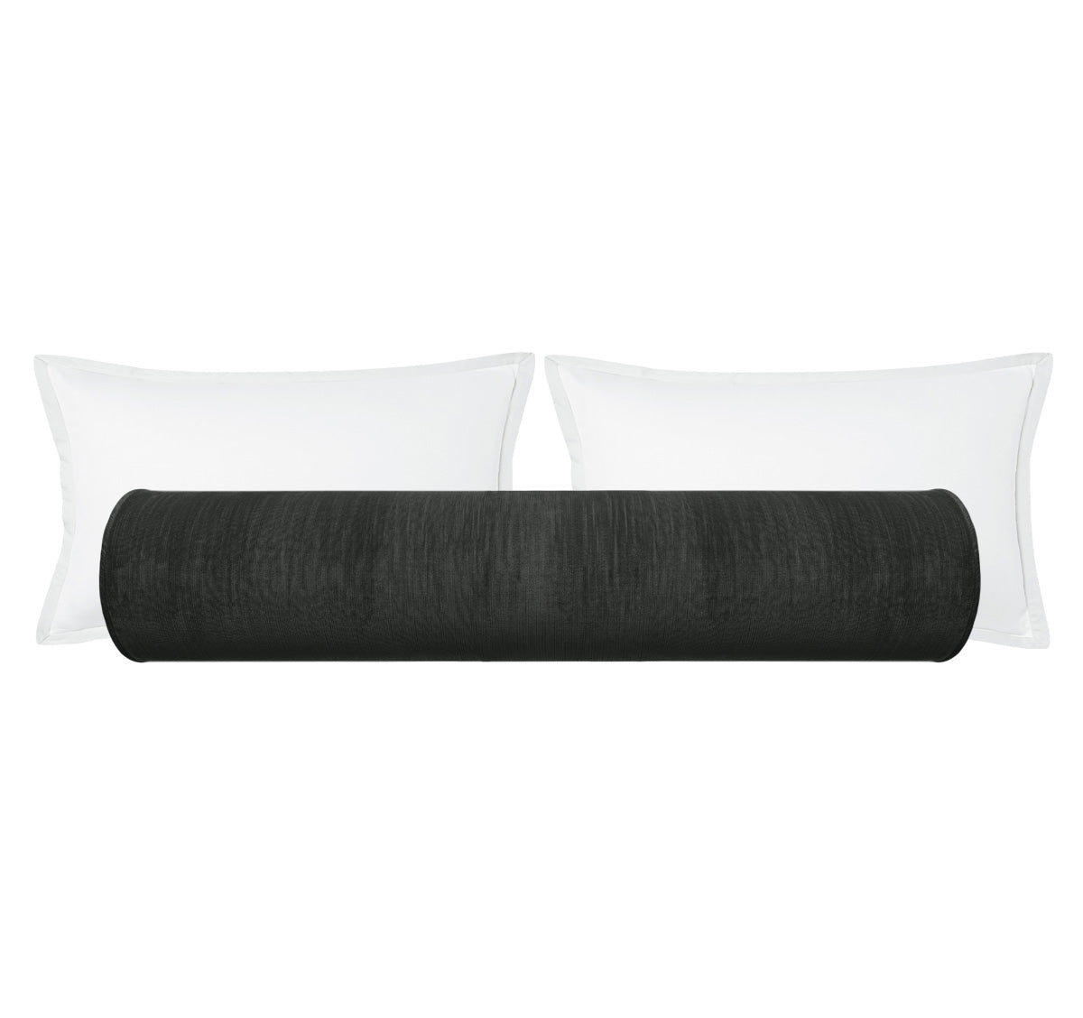THE BOLSTER :: STRIE VELVET // GRAPHITE - BY THE YARD - Image 0
