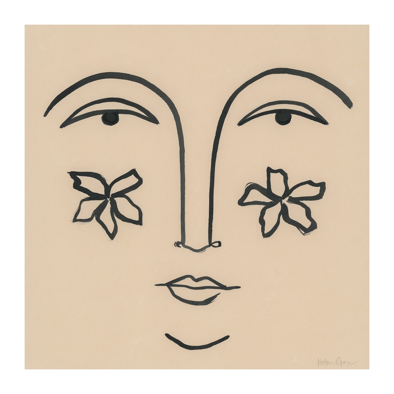 Floral Face I by Katherine George for Artfully Walls, Print, 8.5" x 8.5" - Image 1