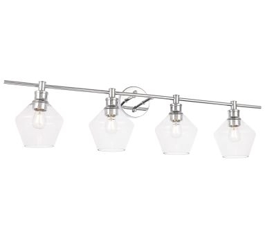 Tolari Quadruple Sconce, 37.6", Chrome and Frosted White Glass - Image 1