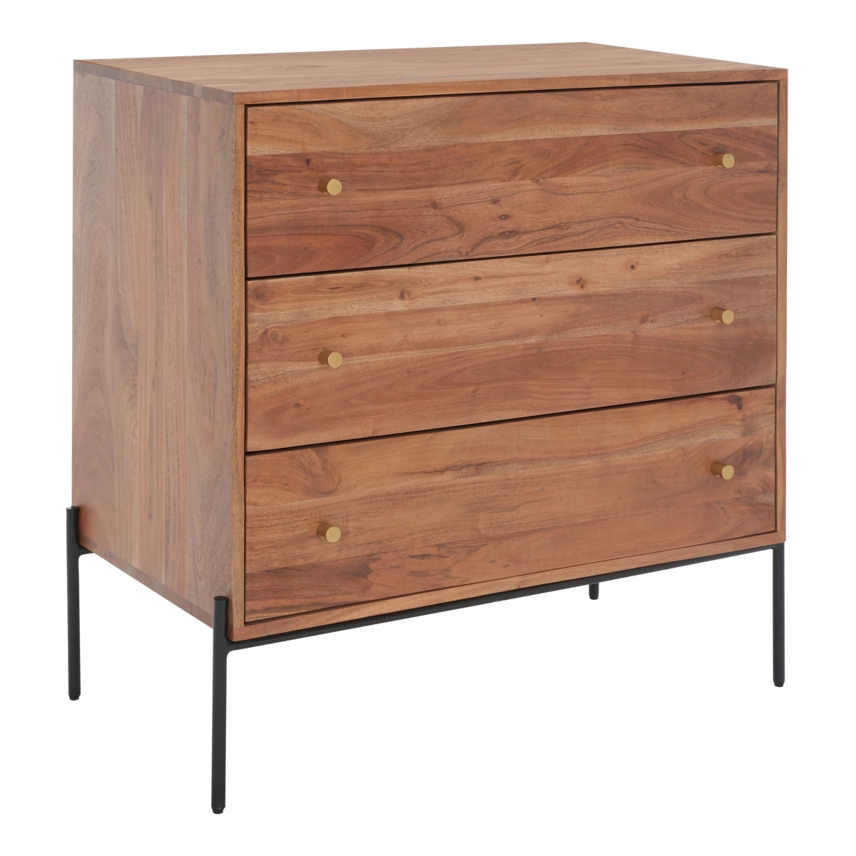 Dowling 3 Drawer Chest - Brown / Black - Safavieh - Image 7