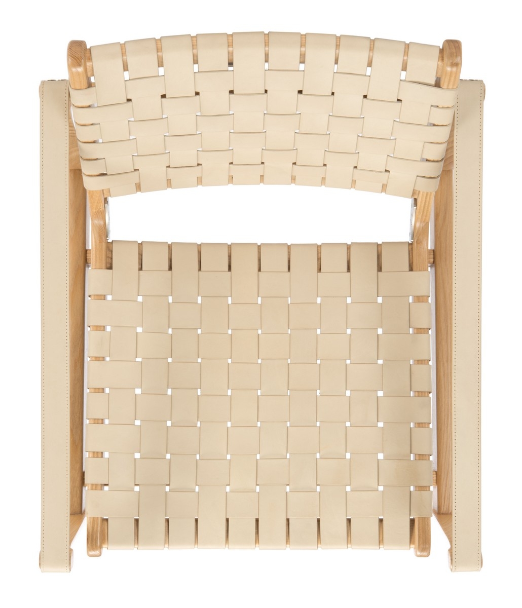 Dilan Leather Safari Chair - White - Image 6