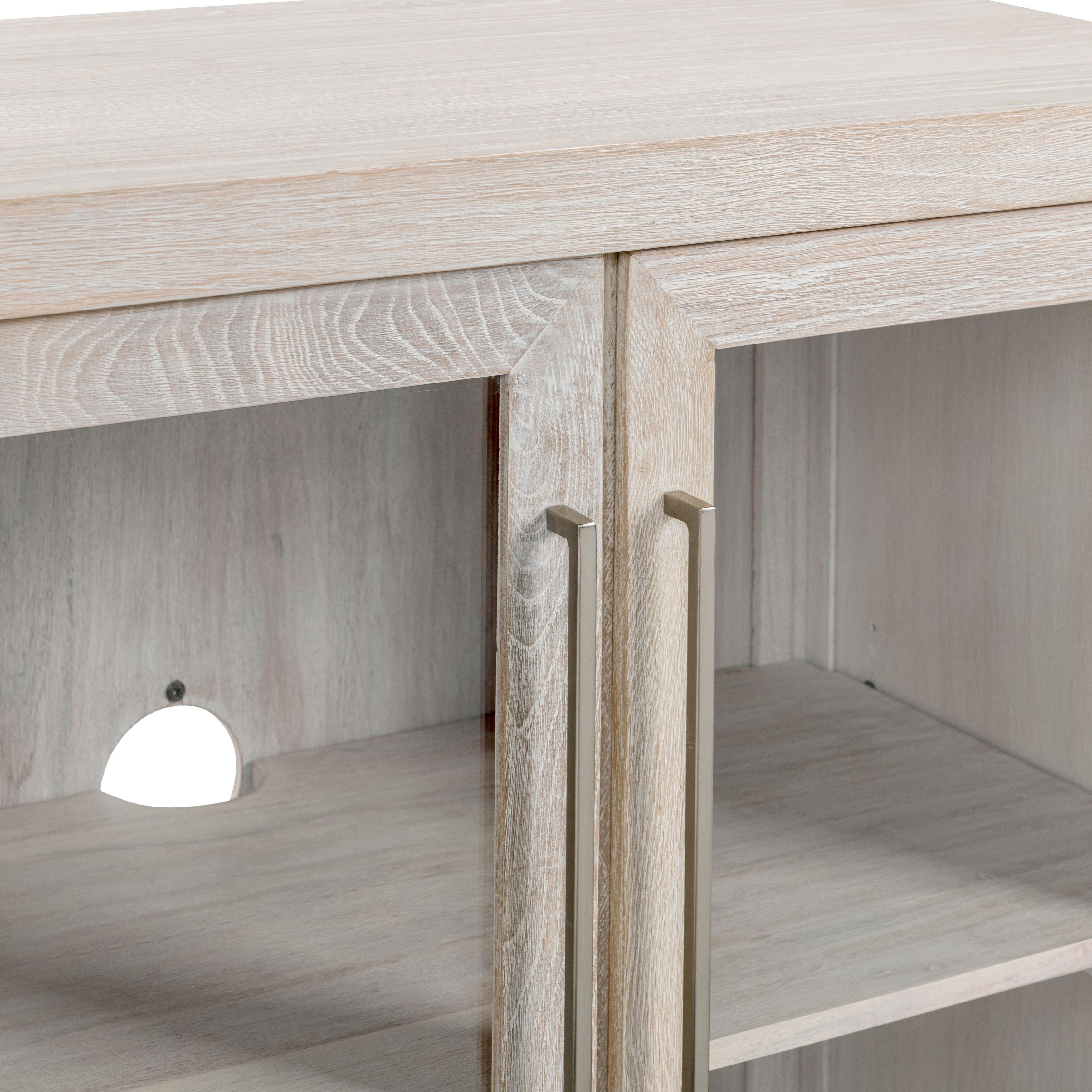 Bradley Oak Wood 2Dr Cabinet White Wash - Image 5