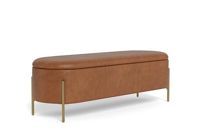 Fiona Leather Storage Bench - Image 1