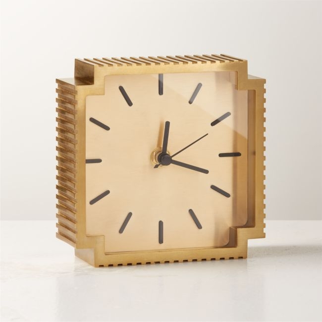 Lincoln Polished Brass Desk Clock - Image 0