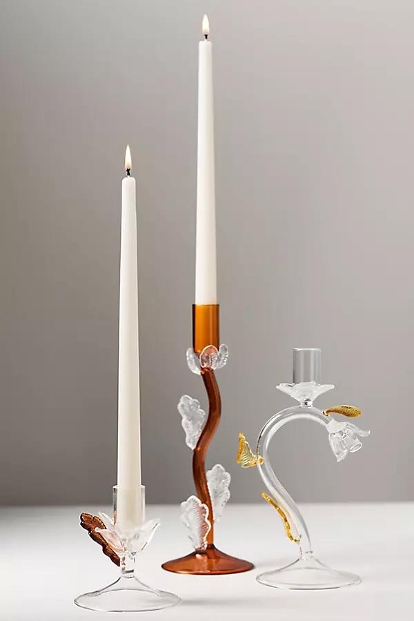 Amber Clear Floral Candle Holder - Image 0