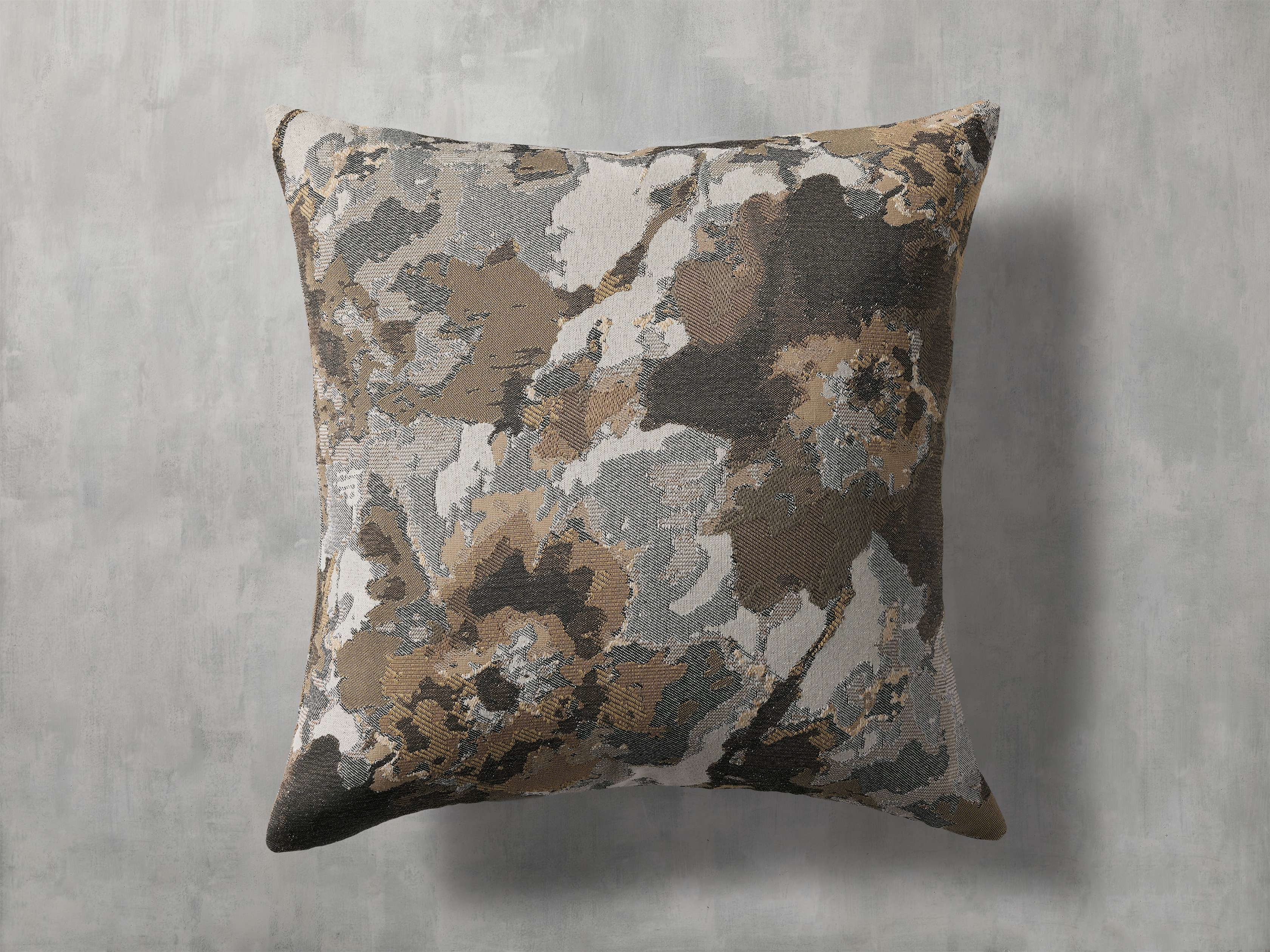 Flora Pillow in Cotton Green  Earth - Image 0