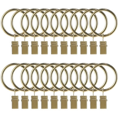 1.5 Inch Curtain Hooks,  40 Pcs Curtain Rings, Rustproof Curtain Rings With Clips, Metal Solid Curtain Clips With Rings, Decorative Vintage Drapes Rings For Drapes - Image 0