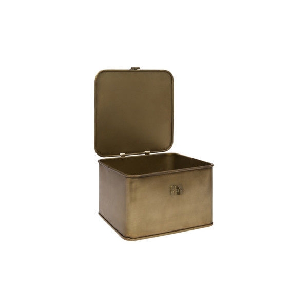 Square Decorative Metal Boxes with Gold Finish (Set of 3 Sizes) - Image 4