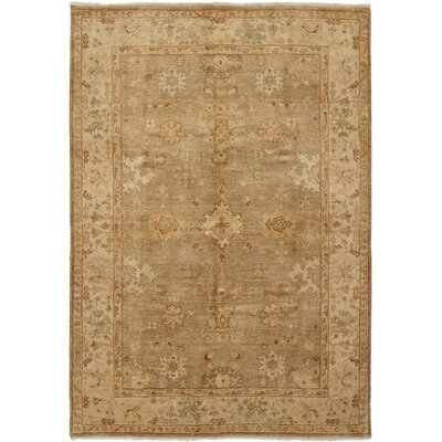 One-of-a-Kind Kali Hand-Knotted Tan 6'2" x 9' Wool Area Rug - Image 0