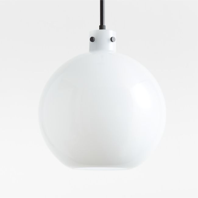 Dakota Black Pendant Light with Large Milk White Glass Globe - Image 0