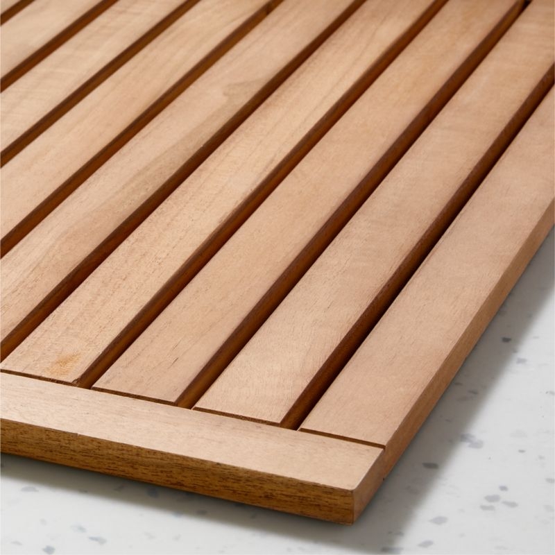 Lateral Natural Teak Bath Mat 21.75"x32" - Image 1