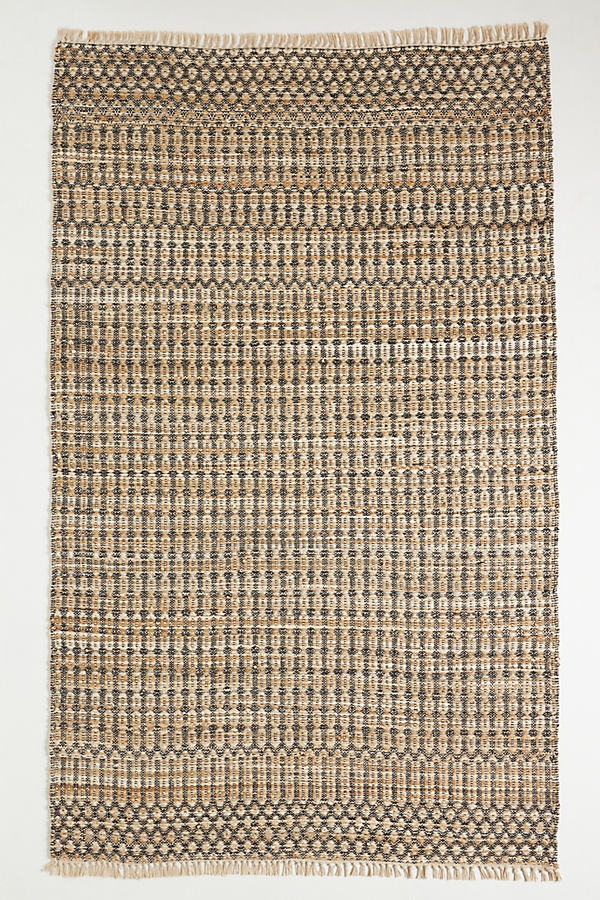 Flatwoven Tatum Rug By Anthropologie in Black Size 9X12 - Image 0