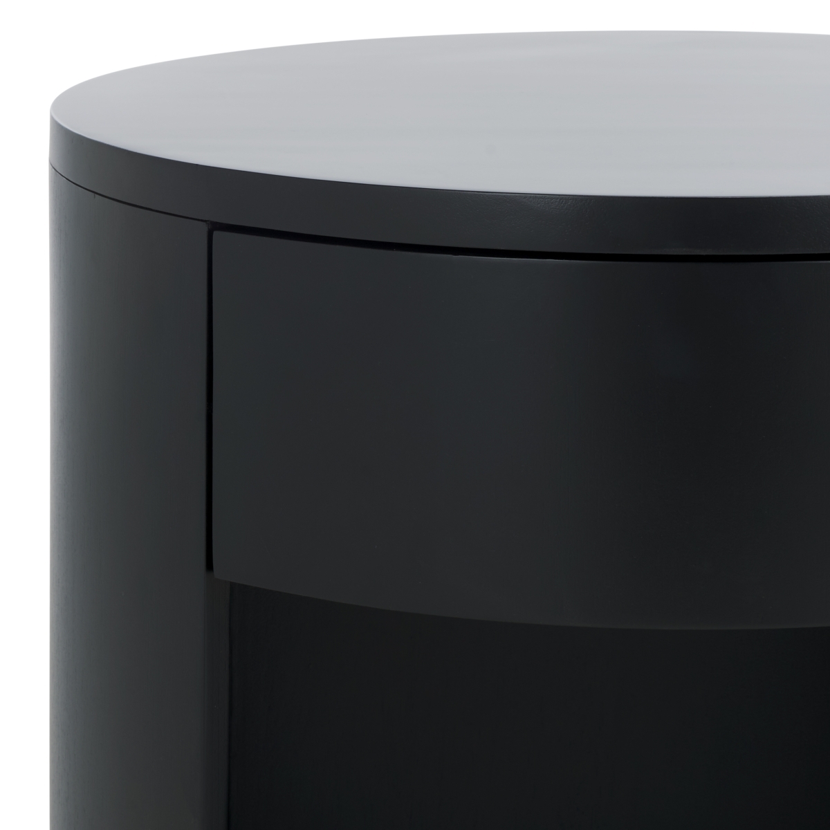 Daiya Round 1 Drawer Wood Nightstand - Black - Image 2