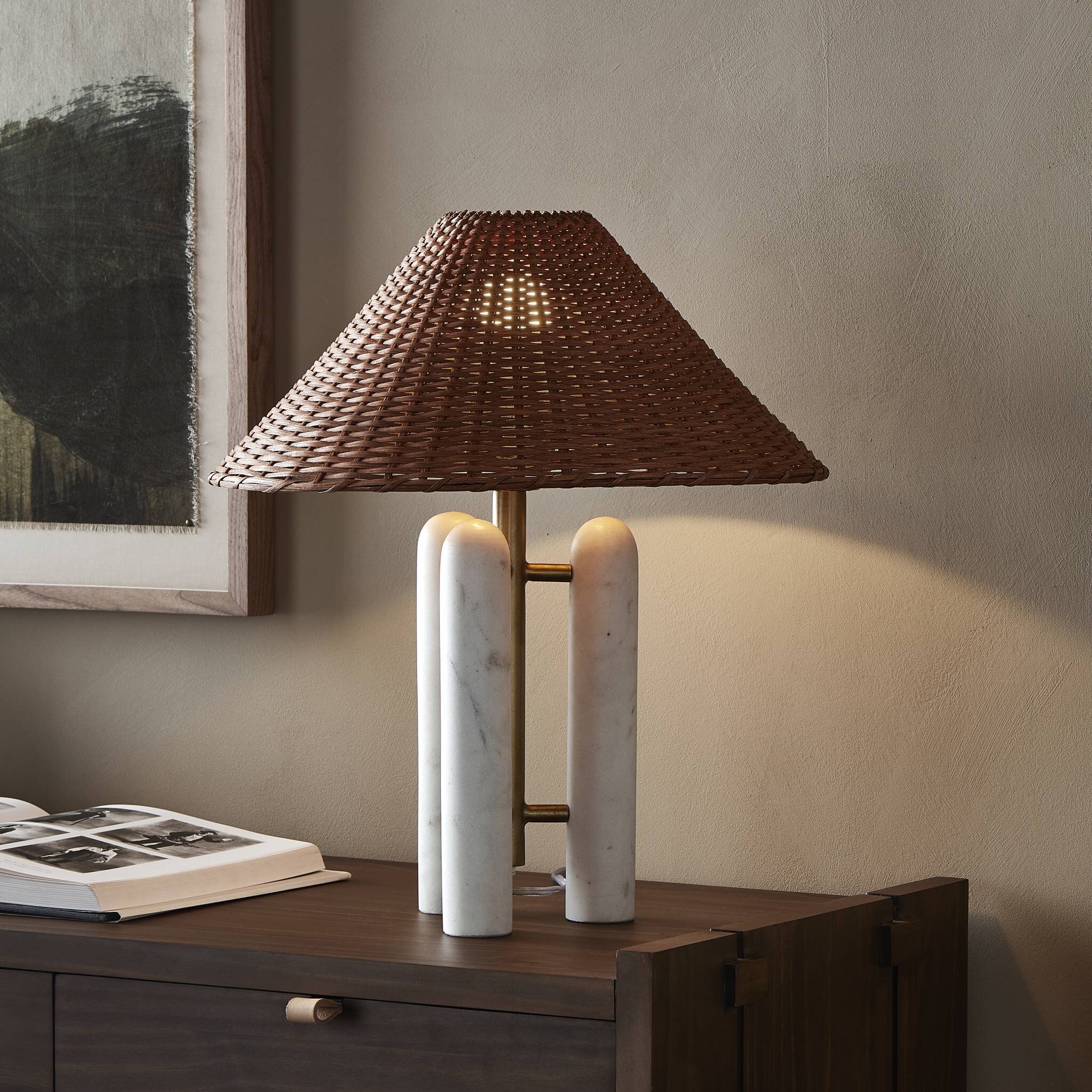 Medici Table Lamp - Charcoal and White Marble - Image 11