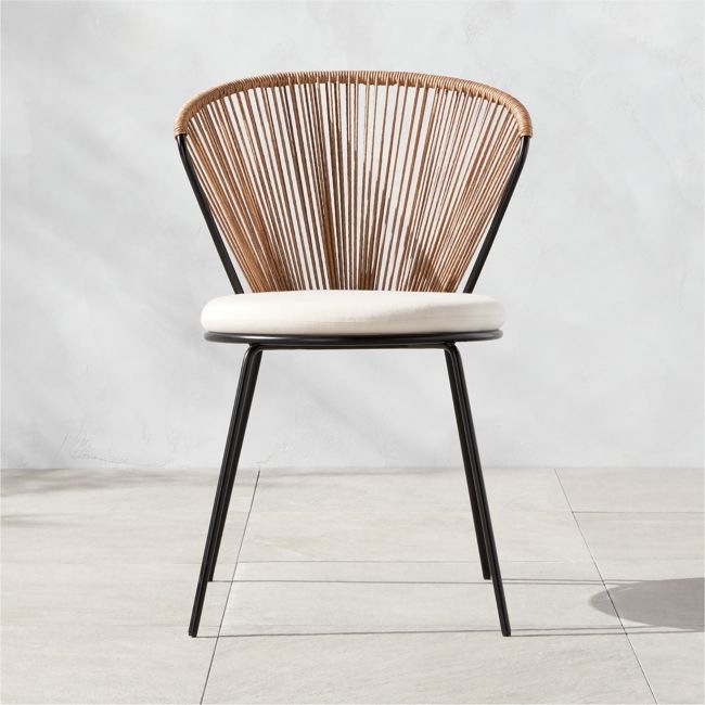 Peek Rattan Dining Chair with Ivory Sunbrella® Cushion - Image 0