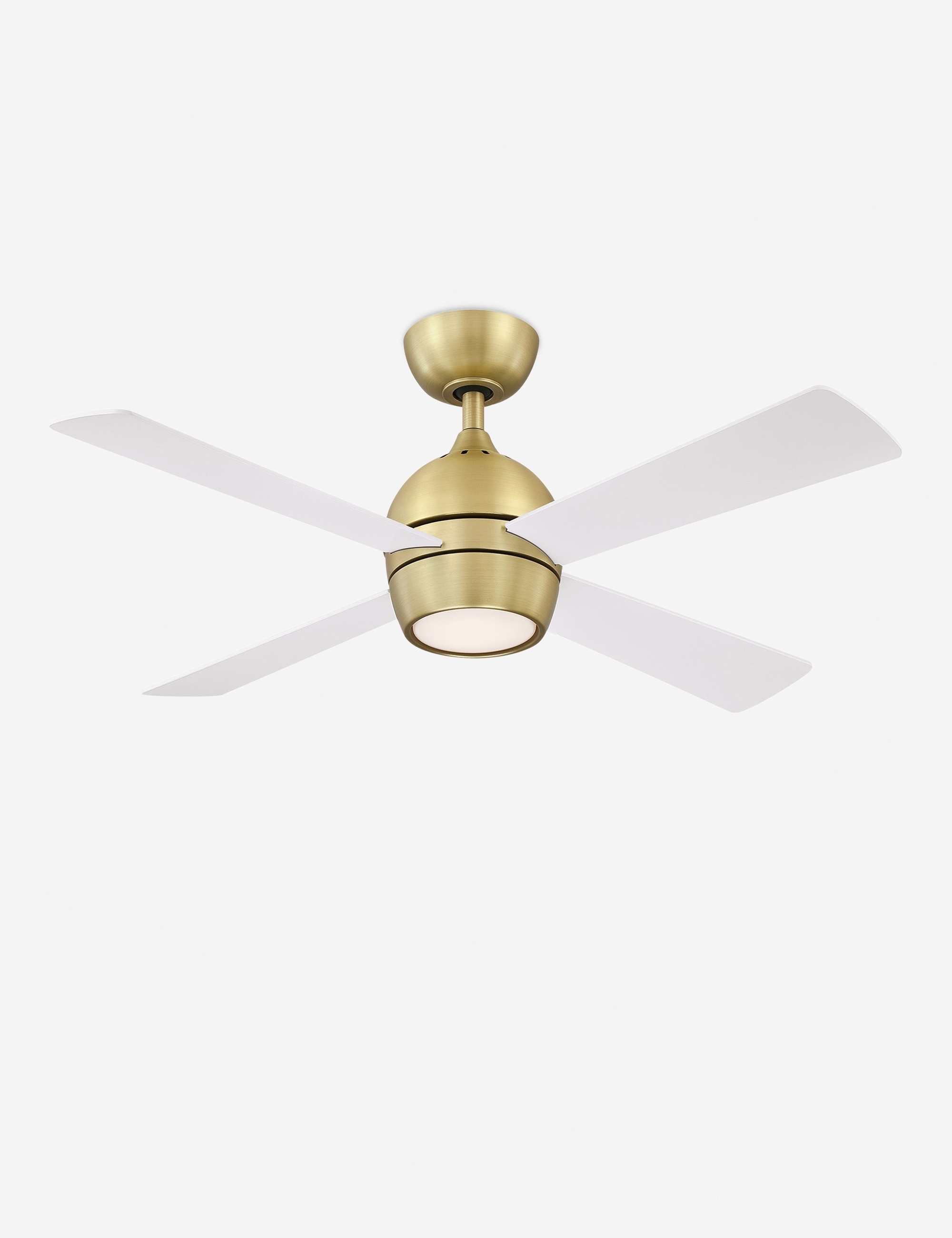Indi Ceiling Fan + Light, White/Brass 44" - Image 0
