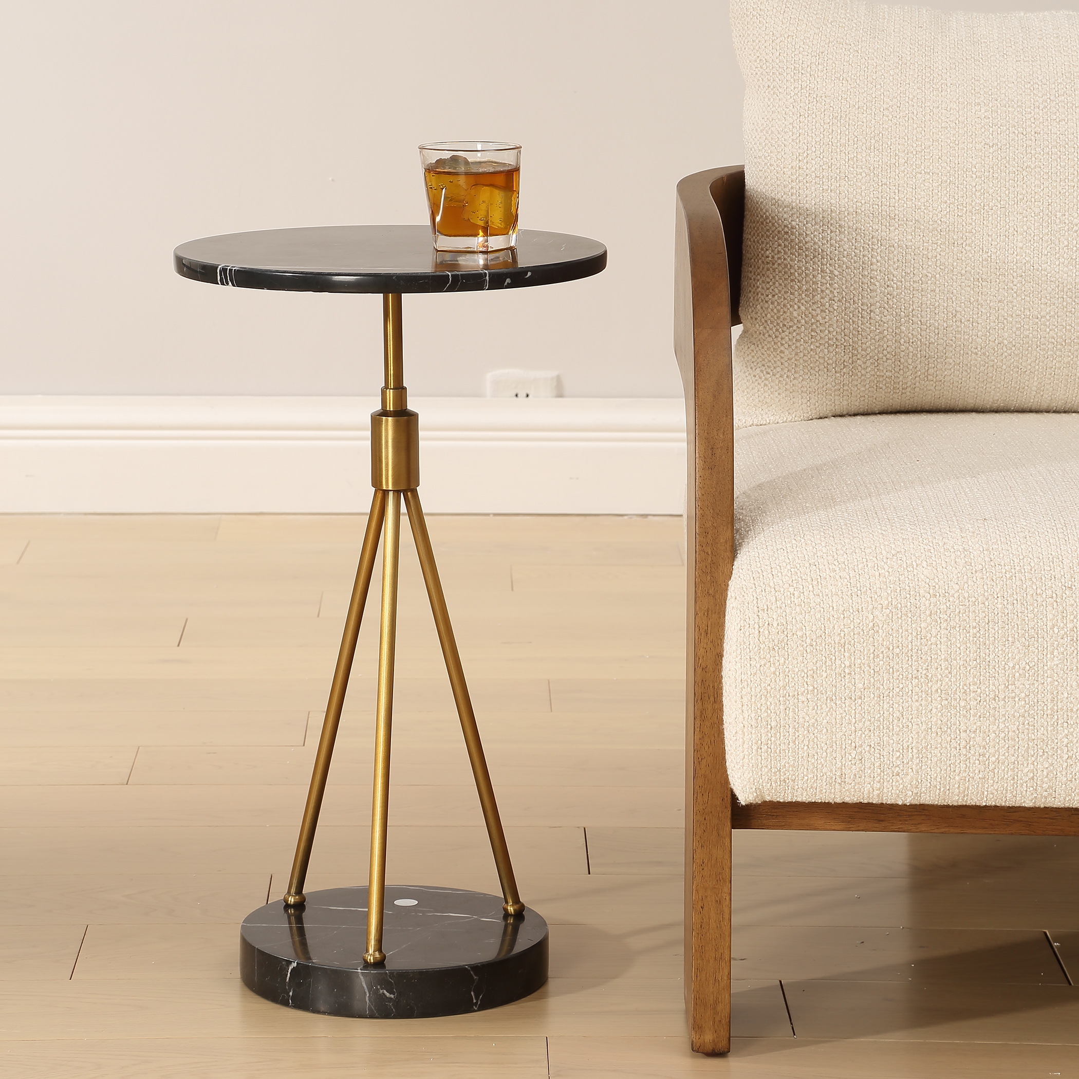 Rosston Black Marble Accent Table - Image 2