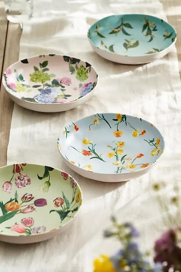 Floral Melamine Bowls, Set of 4 - Image 0