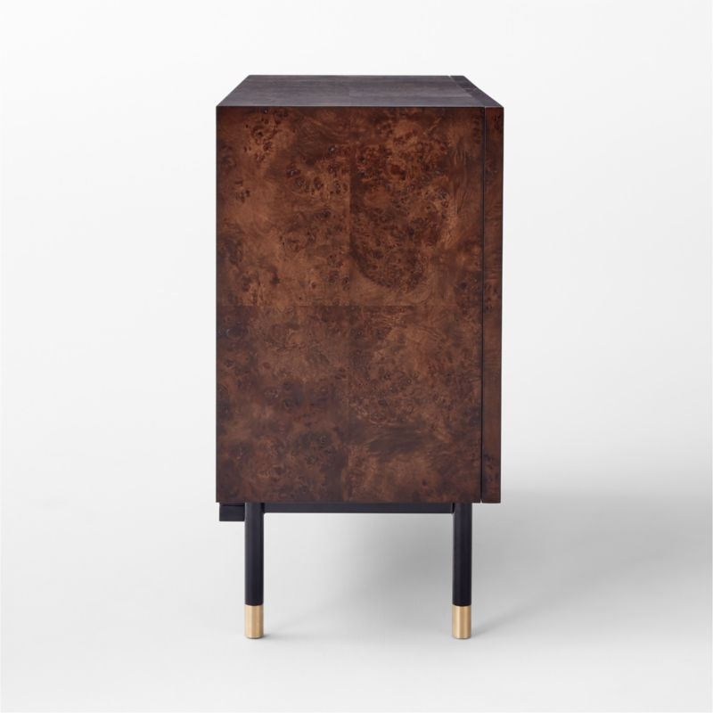 Carbon Brown Burl Wood Entryway Cabinet - Image 4