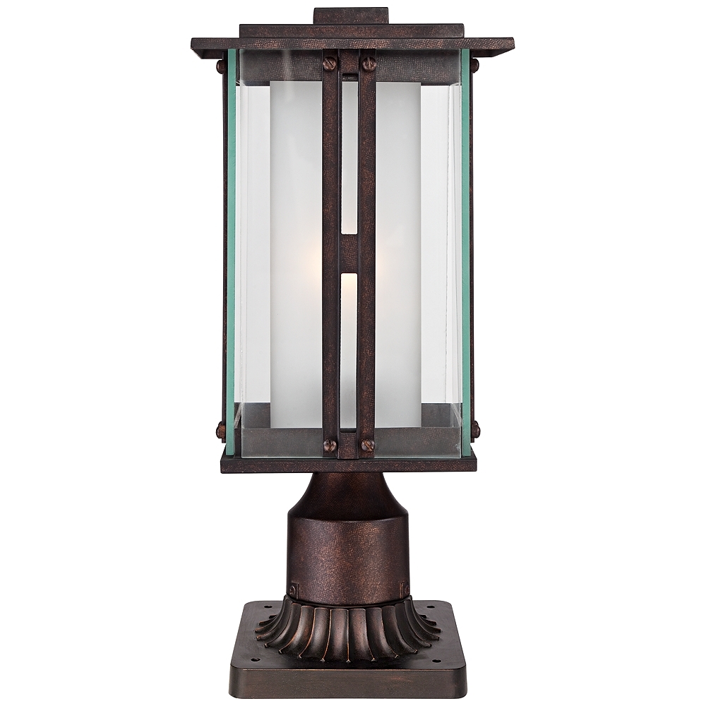 Franklin Iron Fallbrook 15 3/4" Bronze Post Light with Pier Mount - Image 0