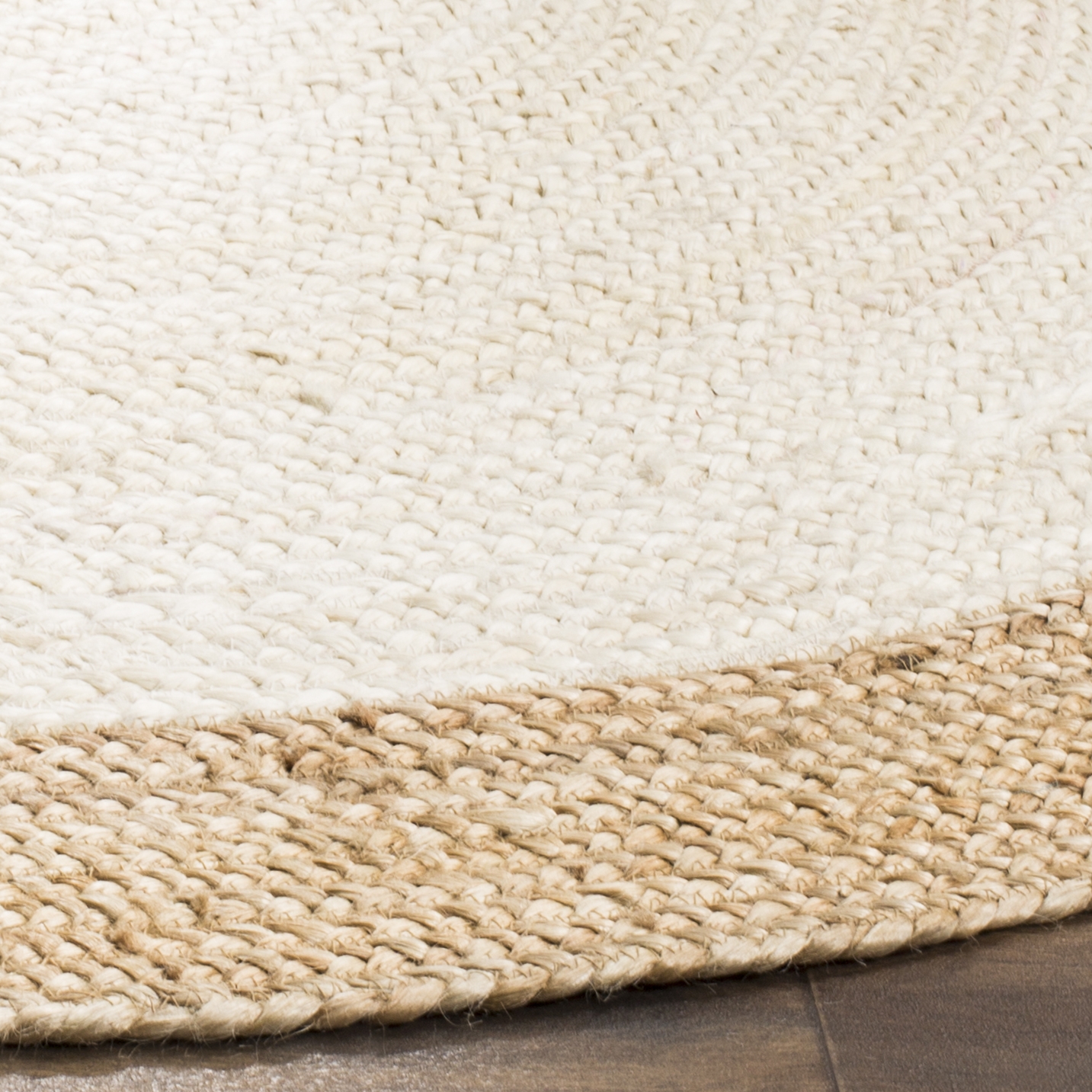 Arlo Home Hand Woven Area Rug, NF801M, Ivory/Natural,  4' X 4' Round - Image 2