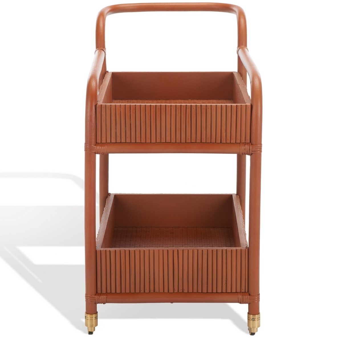 Barnette Rattan Pole Barcart - Amber - Safavieh - Image 6