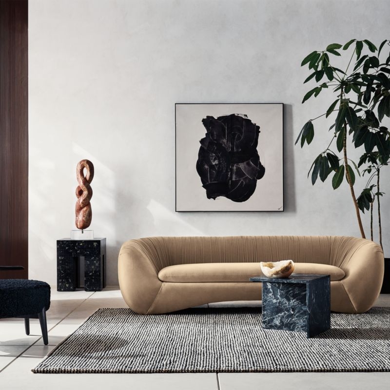 T Marble 2-Piece Black Marble Side Table Set - Image 1