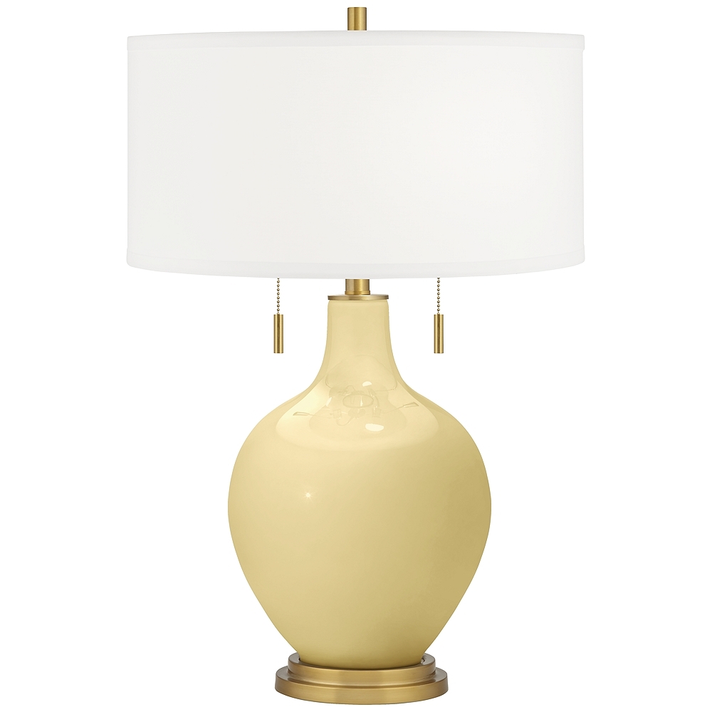 Color Plus Toby Brass 28" High Butter Up Yellow Table Lamp - Image 0