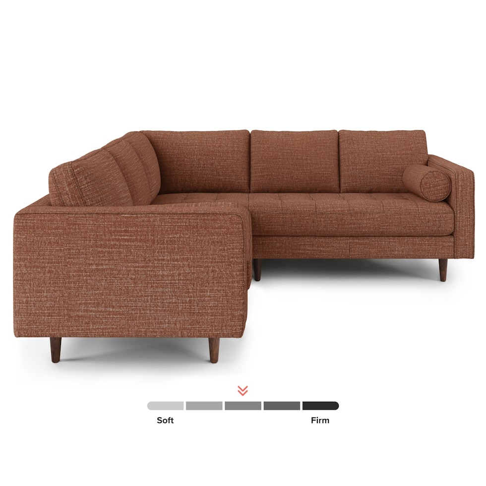 Sven 91" Tufted Corner Sectional - Napa Rust - Image 2