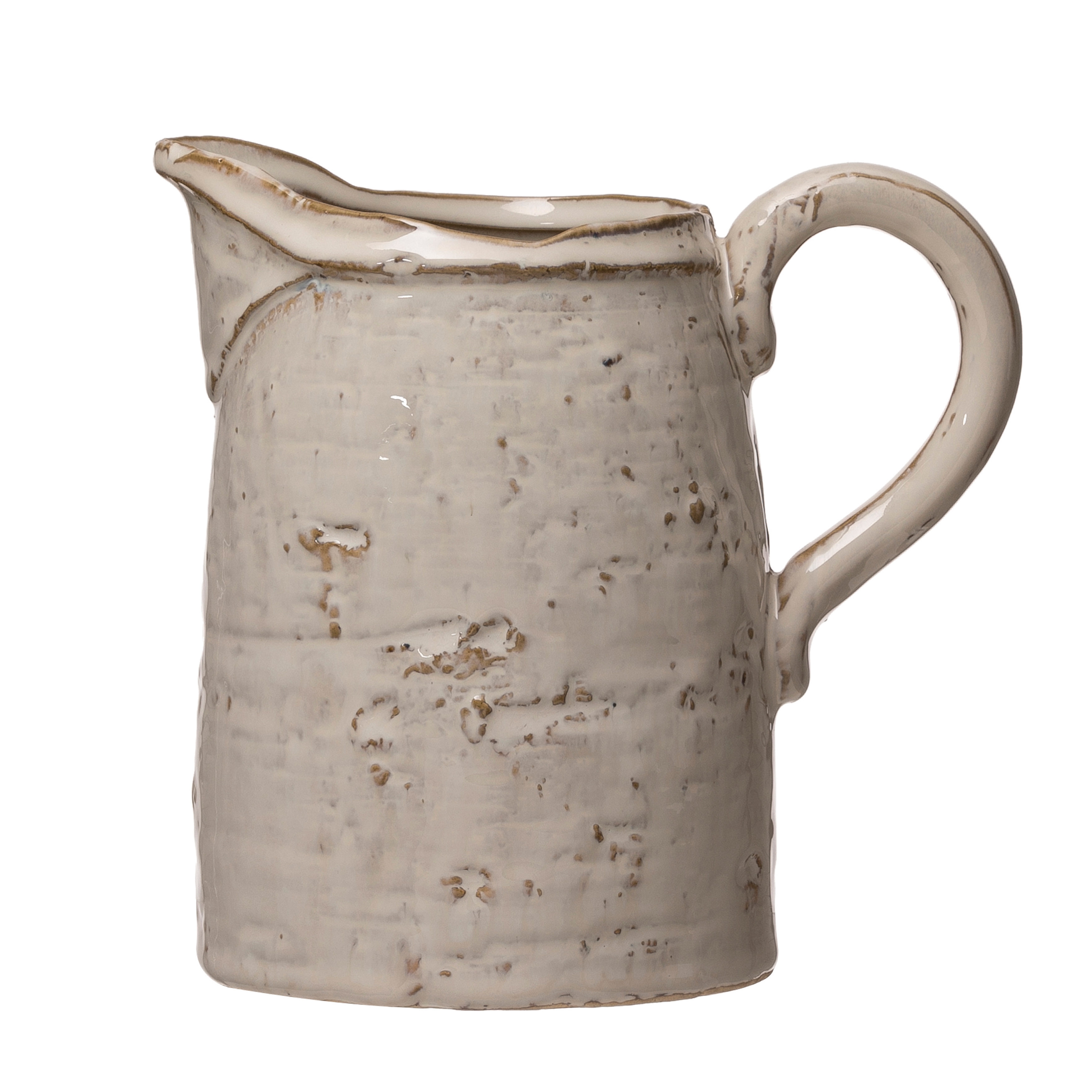 28 oz. Stoneware Pitcher, Reactive Glaze, White (Each One Will Vary) - Image 0