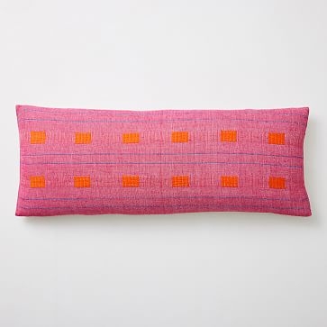 Bole Road Patterned Oversized Lumbar Pillow Cover, Magenta, 14"x36" - Image 0